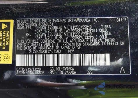 2015 Lexus Rx 350 z USA, uszkodzony, nr VIN 2T2ZK1BA3FC151583